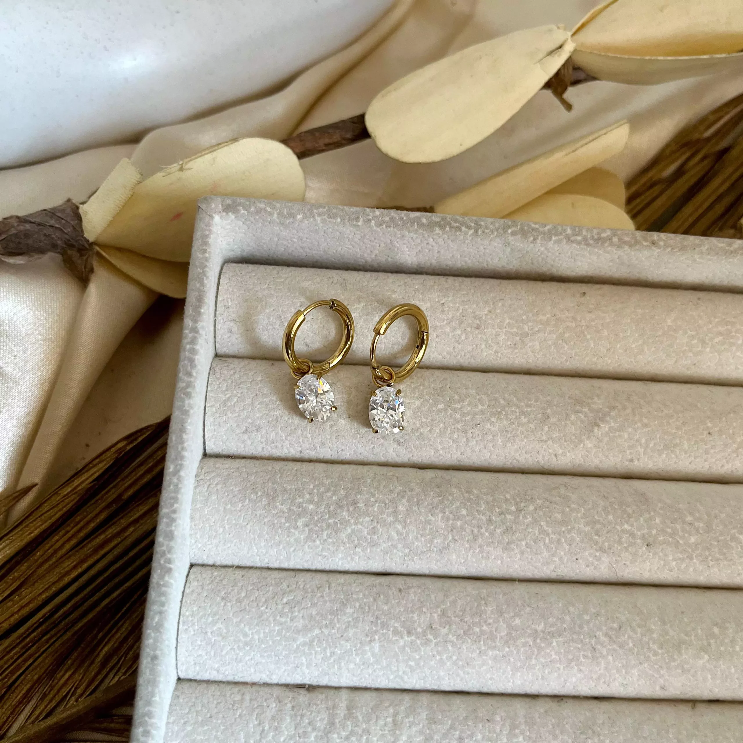 Oval Crystal Luxe Earrings