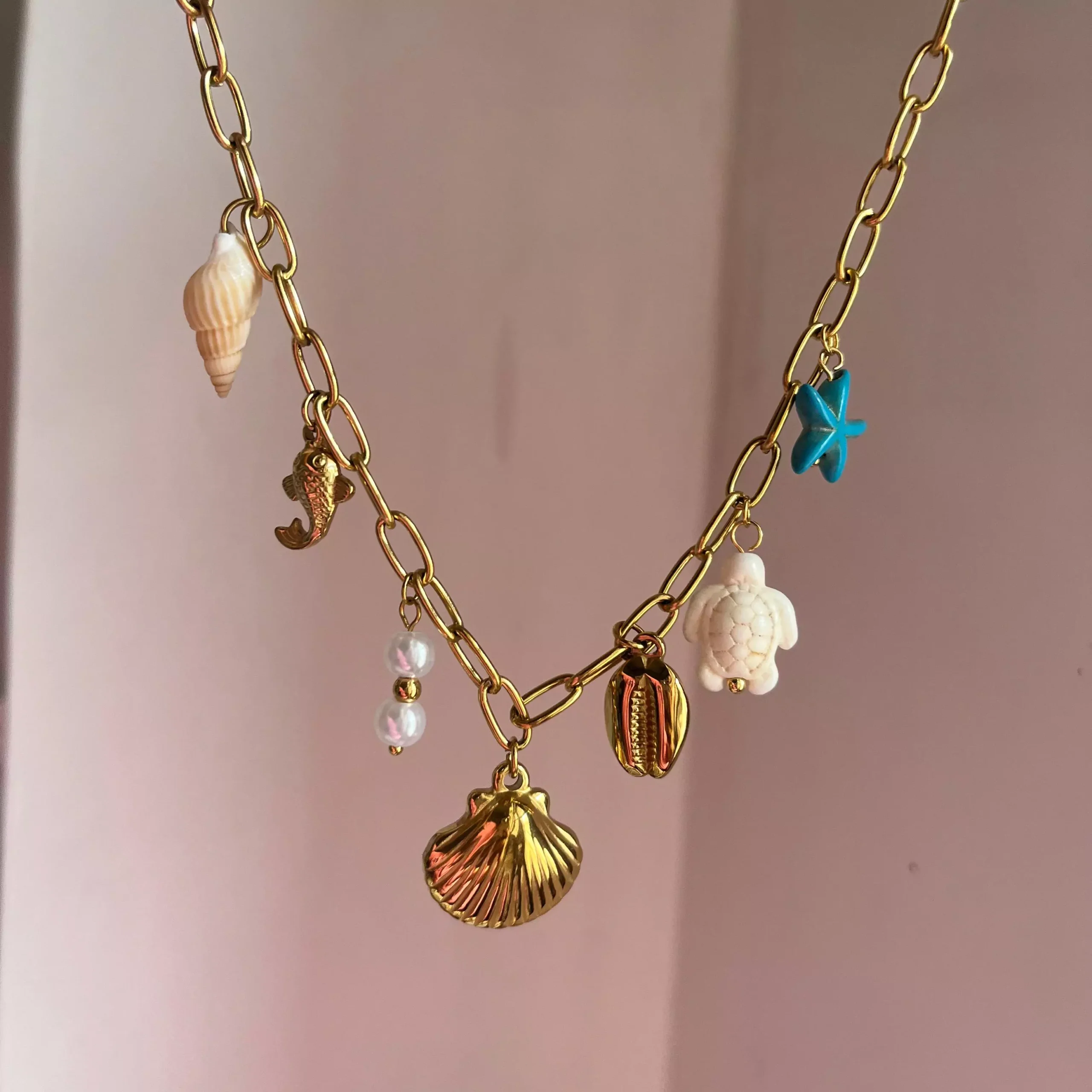 Beachy Shell Charms Necklace
