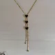 Black Hearts Long Necklace