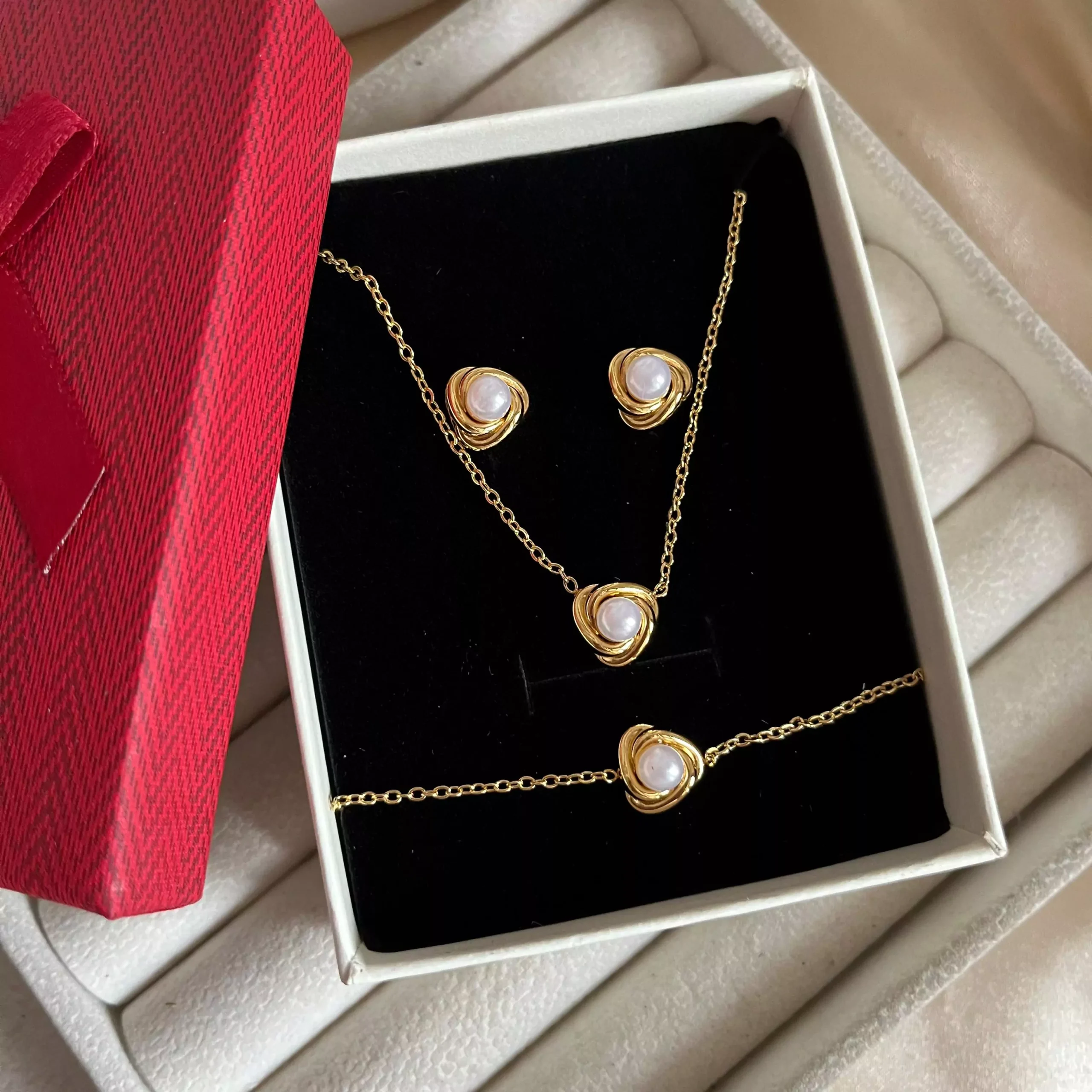 Pearl Flower Jewellery Set