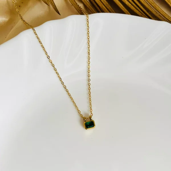 Mini Emerald Box Necklace